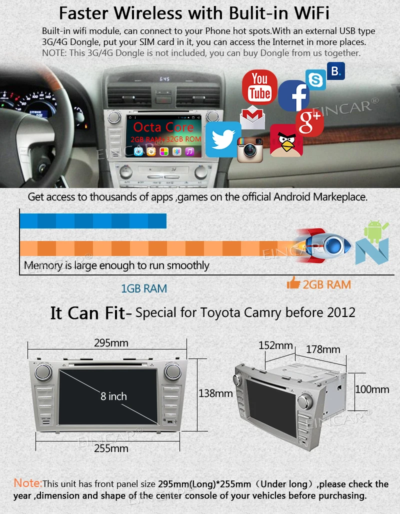 Best 8" Octa Core Bluetooth FM/AM Radio CD/DVD Player for Car Touch Screen Stereo GPS Navigation for Toyota Camry Head Unit Receiver 1 Best 8" Octa Core Bluetooth FM/AM Radio CD/DVD Player for Car Touch Screen Stereo GPS Navigation for Toyota Camry Head Unit Receiver 1