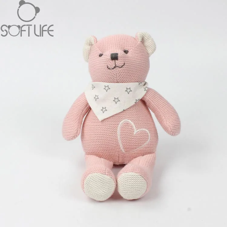 Каваи розовый медведь кукла шерстяная ткань плюшевая игрушка чучело медведь игрушки Успокаивающая кукла детский подарок на день рождения