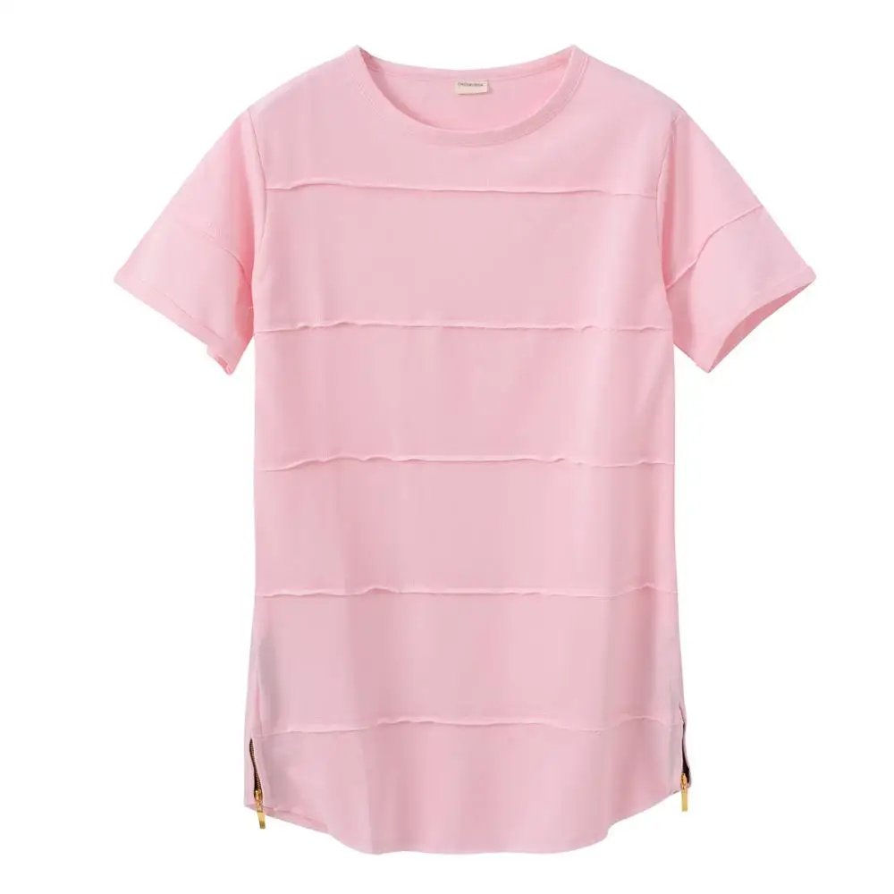 2017 summer new skirt zipper open fork burrs pure color round collar short sleeve T-shirt male big yards leisure loose t-shirts 2017 summer new skirt zipper open fork burrs pure color round collar short sleeve T-shirt male big yards leisure loose t-shirts