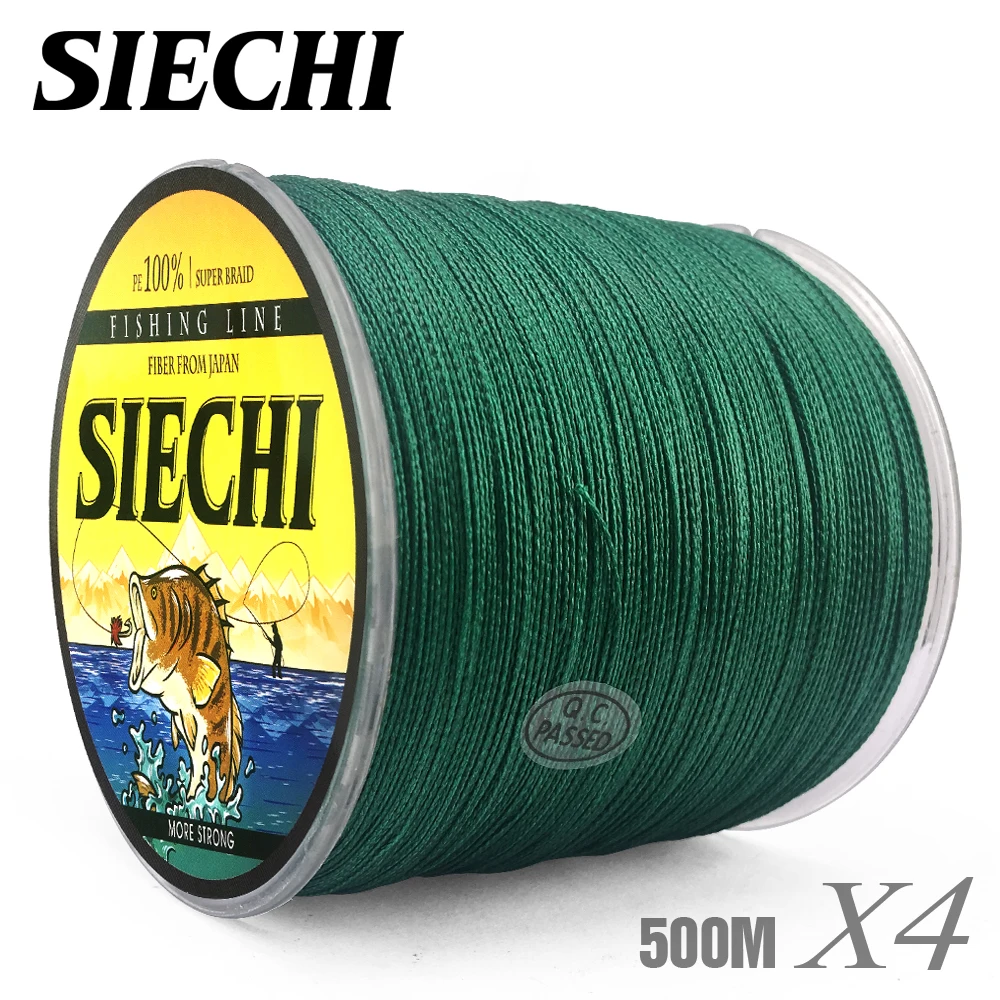 

SIECHI PE Braided Fishing Line Multifilament 500M 4 Strands Cord Carp Fishing Lines For Freshwater and Saltwater 12-83 LB