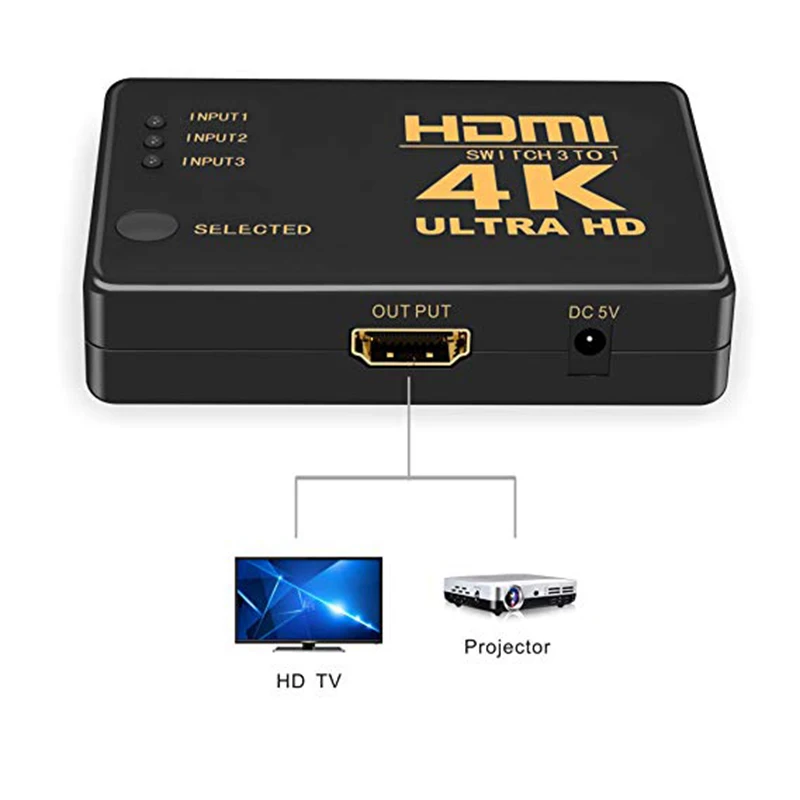 1080P 4K * 2K HDMI видео коммутатор сплиттер 3 входа 1 выход порт концентратор для DVD HDTV Xbox
