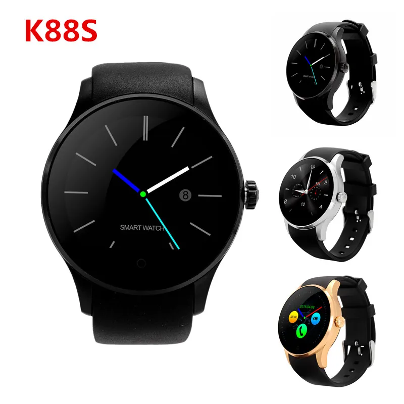 

GOLDENSPIKEBluetooth Smartwatch K88S Smart Watches Heart Rate Monitor Clock Phone for iOS Android Support Remote Camera SIRI SIM