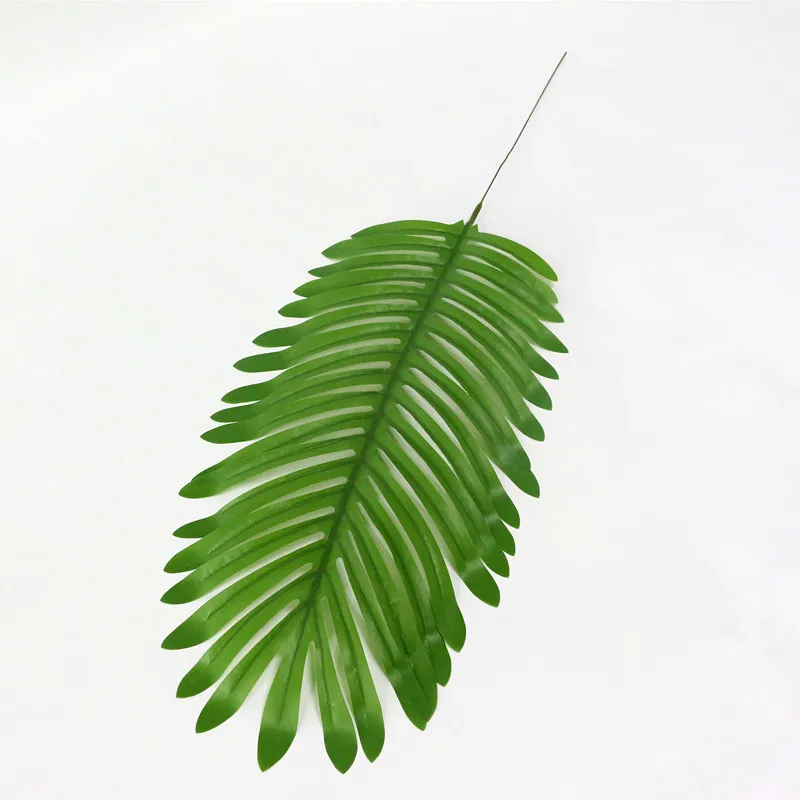 Flone Artificial Tropical Palm Leaves Simulation Green Single Plastic Leaves Fake Leaf Wedding Home Party DIY Decor Plant Art (1)