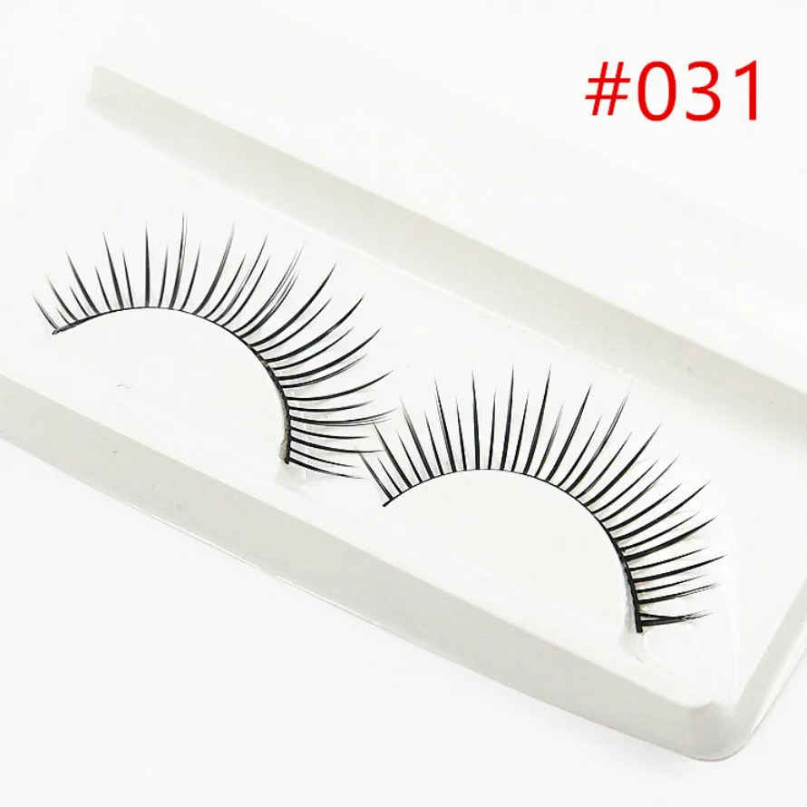 New 1 Pair 3D False Eyelashes Korea Natural Nude Makeup Long Mink Eyelashes Handmake Eye Lashes Makeup Kit Gift #H031