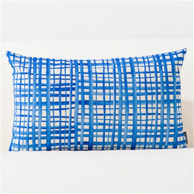 Nordic Style Decorative Throw Pillow Case Blue Geometric Lumbar Pillow Cushion Cover Case Decoration For Sofa Home Cojines 45x45 6