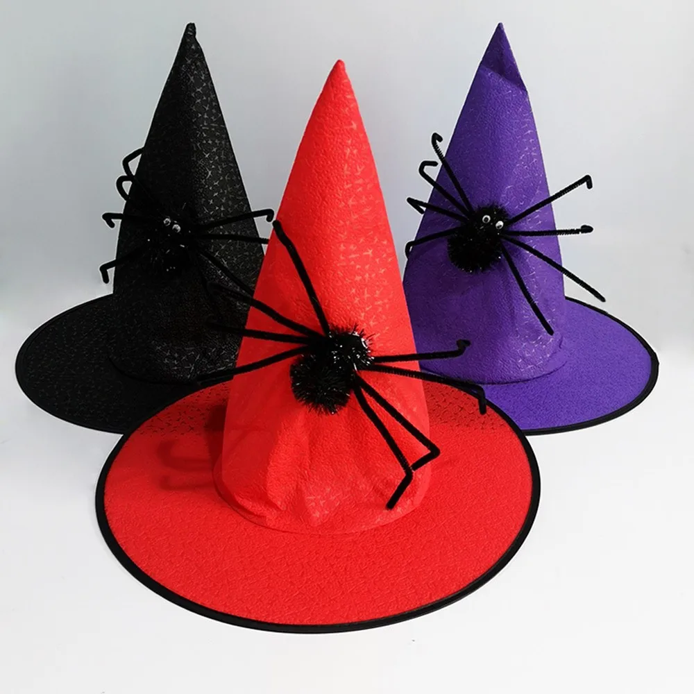 Шляпа ведьмы на Хэллоуин, шапки, вечерние маскарадные украшения, шляпа ведьмы для взрослых женщин, костюм ведьмы для Хэллоуина, косплей для взрослых и детей