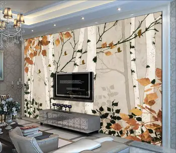 

3d wallpaper custom mural non-woven 3d room wallpaper stickers White birch TV background wall photo 3d wall murals wallpaper