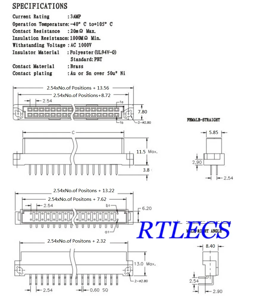 220 Rows Drawing and Specifications