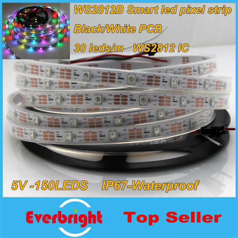 Светодиодная ленсветильник RGB WS2812B WS2812 IC 150LED s Dream Color водонепроницаемая IP67 + RF