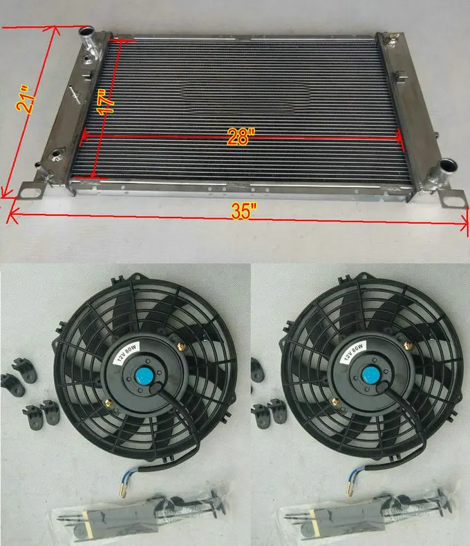 2" алюминиевый радиатор с сердечником для CHEVY GMC Chevrolet Silverado 1500 2500 Suburban/Tahoe/Yukon/Sierra/Cheyenne/Escalade V8/V6 AT - Цвет: Radiator And Fans