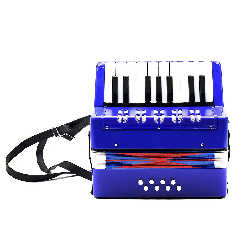 Лидер продаж! Высокое качество Мини 17-ключ 8 бас гармошкой Образовательный музыкальный инструмент для детей синий