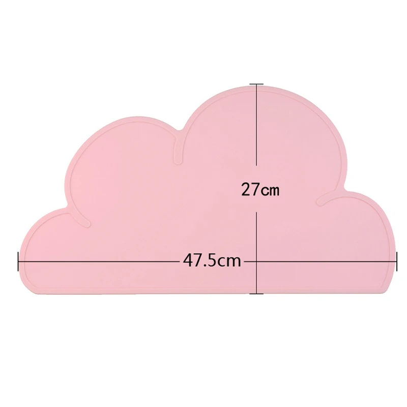 Cute Silicone Placemat Baby Kids Dining Plate Mats Anti-Slip Silicone Table Mat Cloud Shaped Home Kitchen Pads Table Accessories (8)
