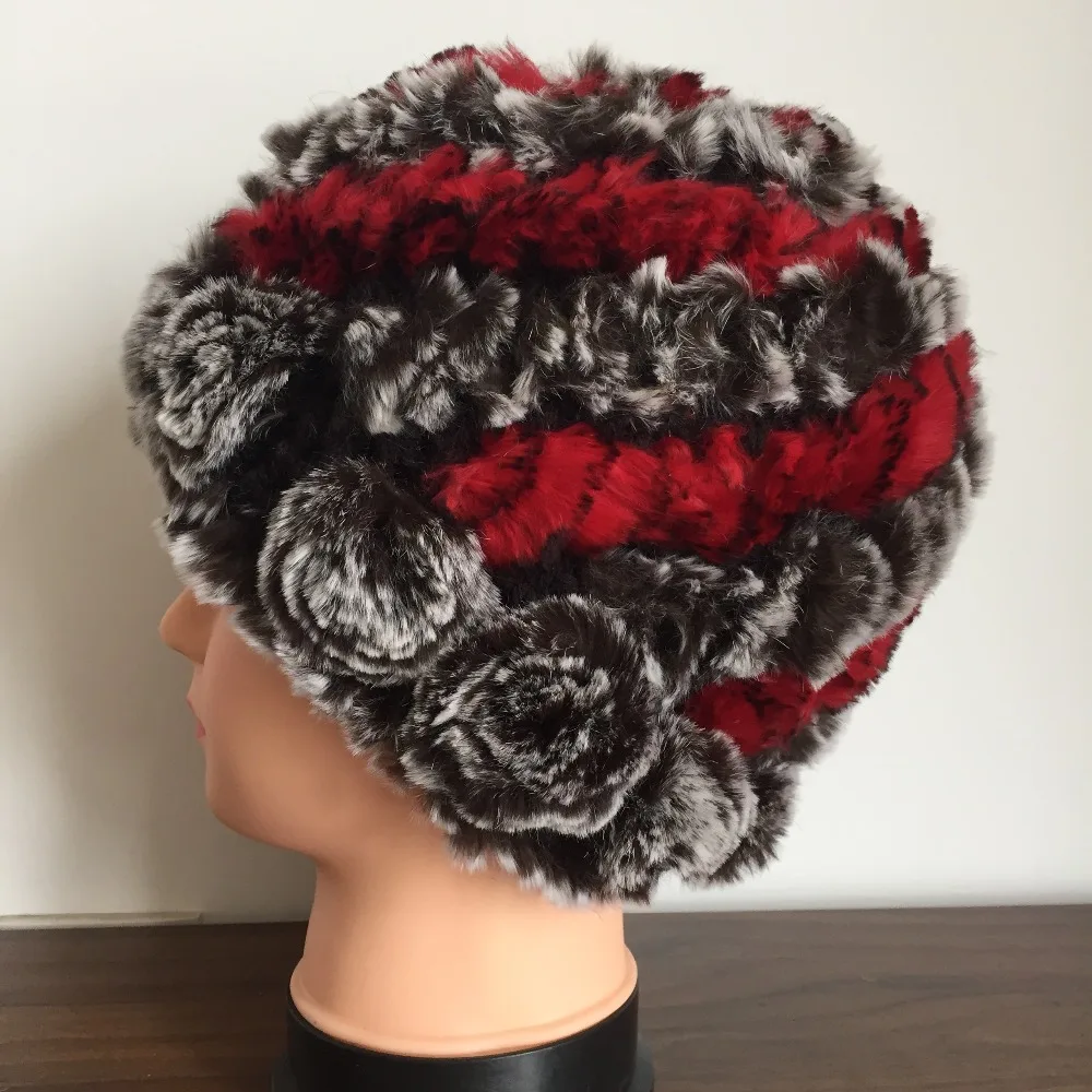 Women's Fashion Real Knitted Rex Rabbit Fur Hats Lady Winter Warm Charm Beanies Women's Fashion Real Knitted Rex Rabbit Fur Hats Lady Winter Warm Charm Beanies