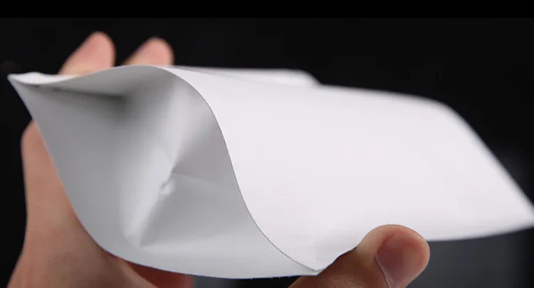 100pcs Stand up White Paper Foil Inside Zip Lock Bag X-mas Coffee Powder Nuts Cookie Tea Spice Capsule Snack Packaging Pouches