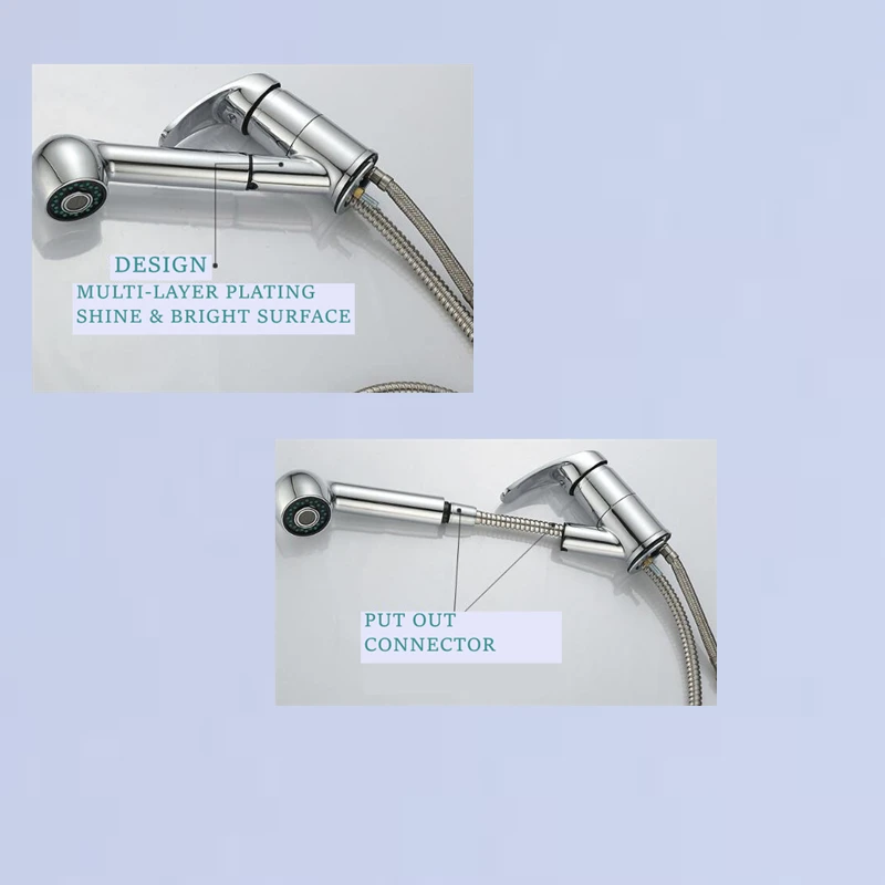 Kitchen Faucet with Pull Out Sprayer Cold and Hot Mixer Water Tap Faucet Kitchen Nice Helper with Single Handle (Chrome Plating Kitchen Faucet with Pull Out Sprayer Cold and Hot Mixer Water Tap Faucet Kitchen Nice Helper with Single Handle (Chrome Plating
