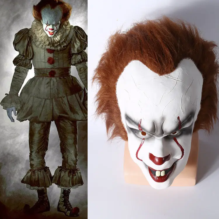 Хэллоуин Стивен Кинг это 2017 фильм Pennywise Косплэй маска клоуна для взрослых|clown mask|the