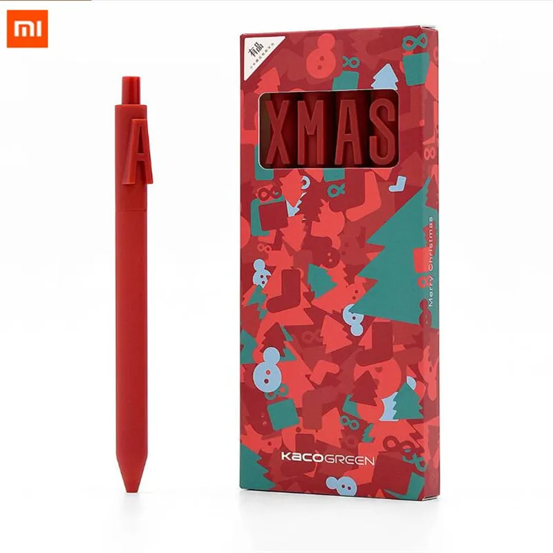 Xiaomi Kaco ALPHA гелевые черные чернила для ручки 0,5 мм мелкая точка дети ученические авторучки для письма школьные офисные принадлежности Рождественский подарок - Цвет: Красный
