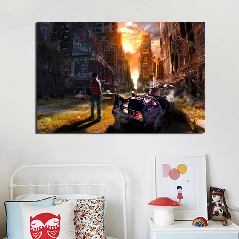 

Fantasy Art Back To The Future Apocalyptic Canvas Painting Nordic Posters And Prints Canvas Art Wall Picture Living Room Decor