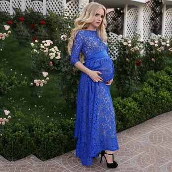 

Womens Pregnants Maternity dress Sexy Photography maternity dresses for photo shoot Props Off Shoulders Lace Nursing Long Dress