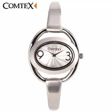 COMTEX New Design Women Watches Unique Hollow Creative Oval Leisure Bracelet Wristwatch Elegant Lady Quartz Clock For Gift