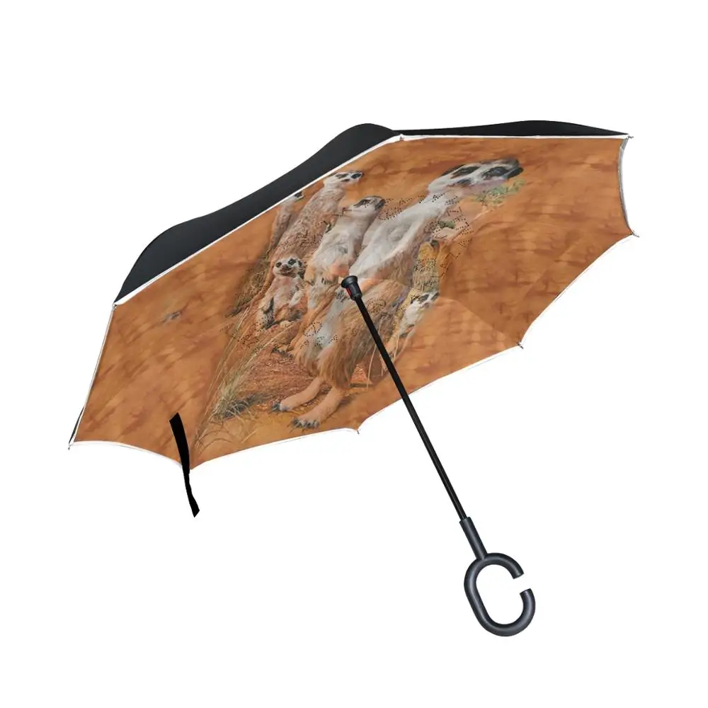 

Susino Stand Reverse Umbrella Stick Umbrella Upside Down Waterproof Windproof Umbrella For Women Men With C-hook Handle