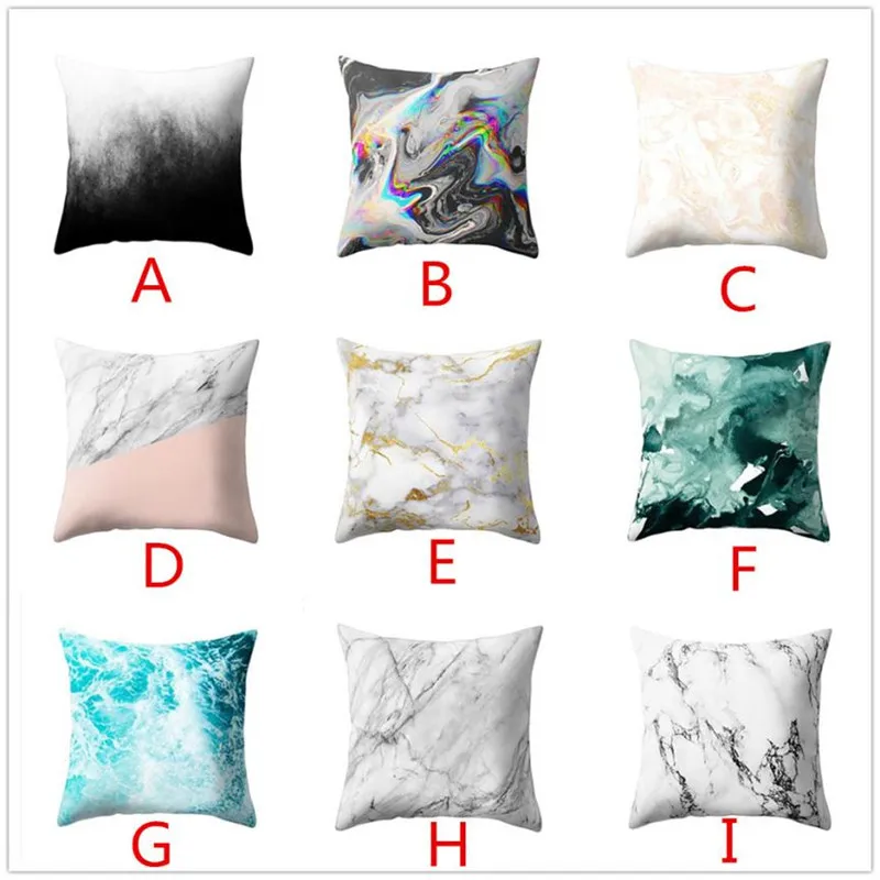 Ретро Мрамор линии печати pillowcover случае Винтаж Цвет/черный, белый цвет камень линий узор подушка случае бросок талии наволочки