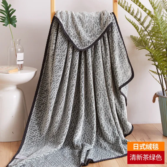 Grey green L Детские Бархатные покрывала, мягкая Толстая Пеленка, двухстороннее бархатное Флисовое одеяло для детей, зимние постельные принадлежности для взрослых - Цвет: Grey green L