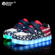 Размер 25-35 светящиеся кроссовки USB детская обувь для мальчиков и девочек светящиеся кроссовки со светящейся подошвой Детский Светильник для тенниса