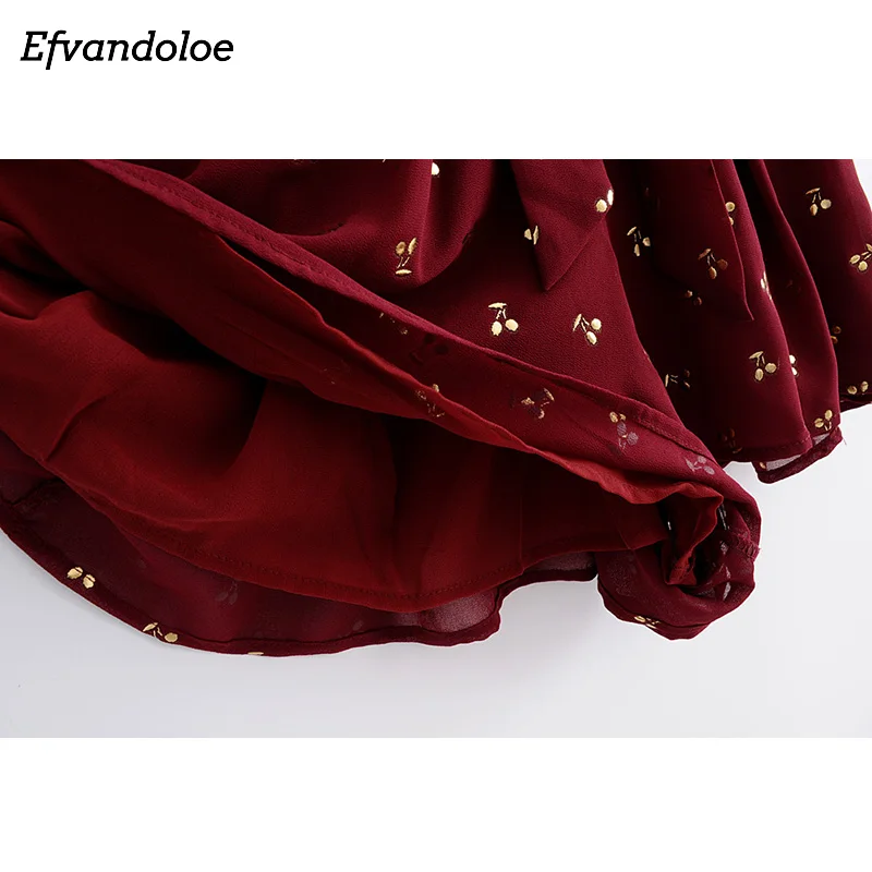 Женский комбинезон Efvandoloe красный с коротким рукавом и глубоким треугольным