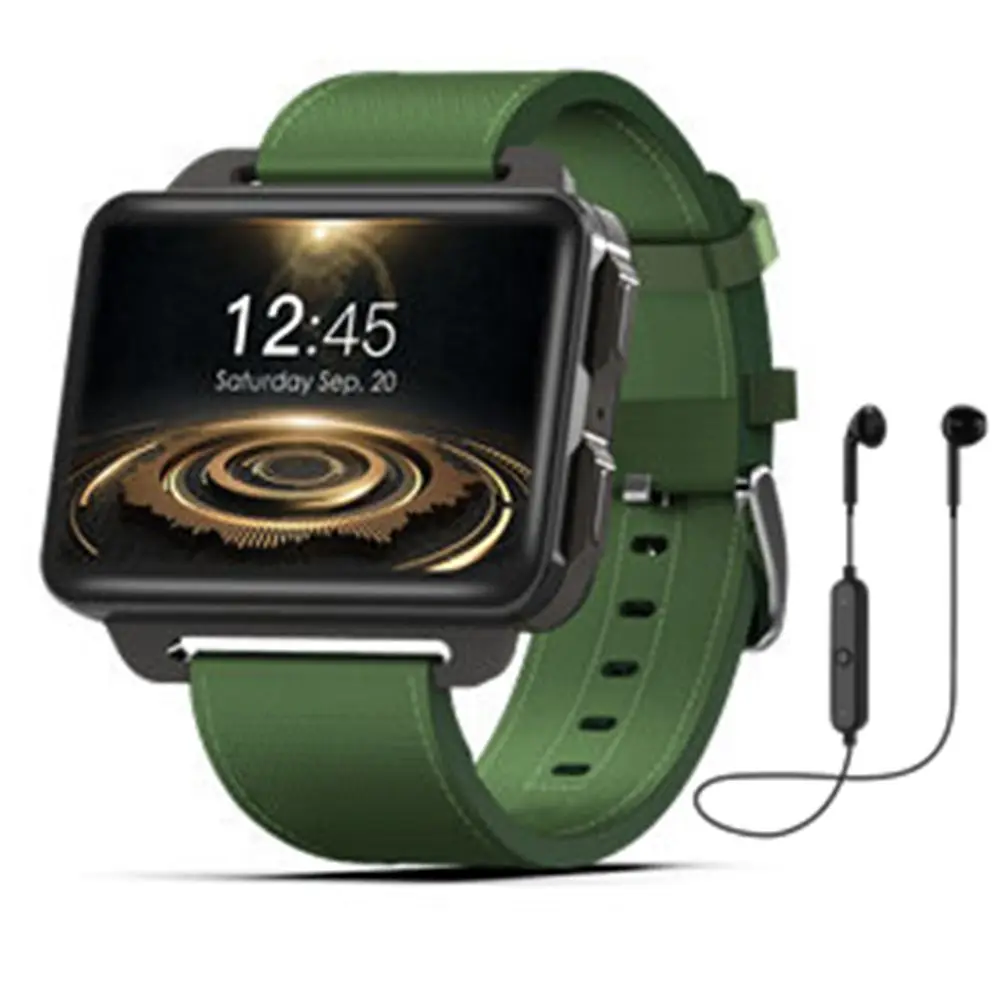 Смарт-часы для мужчин DM99 2,2 дюймов 320*240 экран Смарт-часы Android 5,1 3g вызов 1.3MP камера шагомер Пульс Для IOS Android - Цвет: green add headest