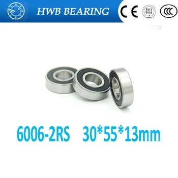 

100pcs/lot free shipping Wholesale deep groove ball bearing double rubber sealing cover 6006-2RS 30*55*13mm