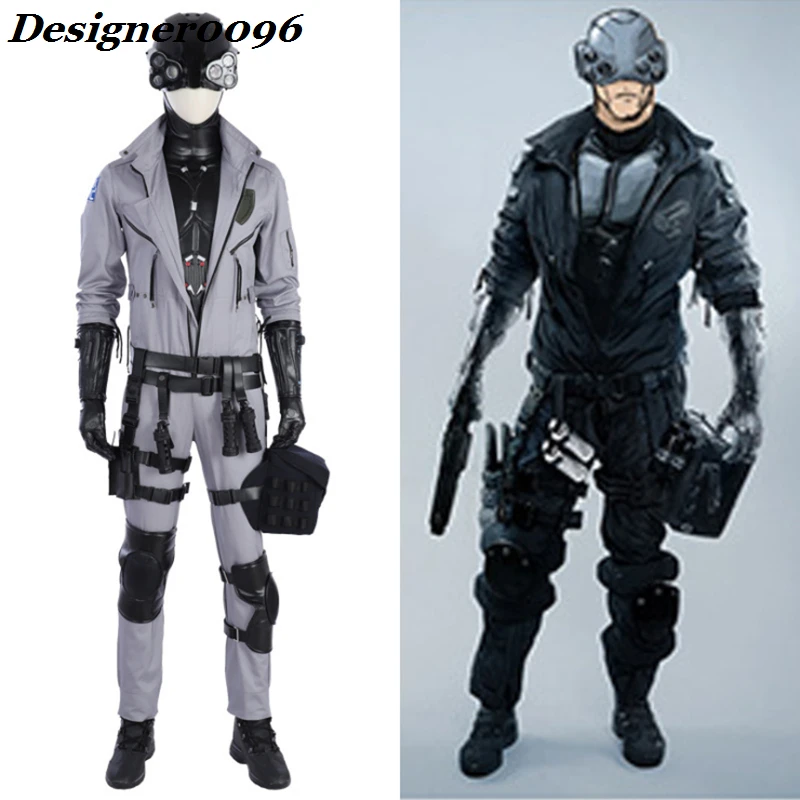 

2020 game cosplay cybernetics and punk cosplay costumes Halloween cosplay from men games around COS clothes helmet+onesies set