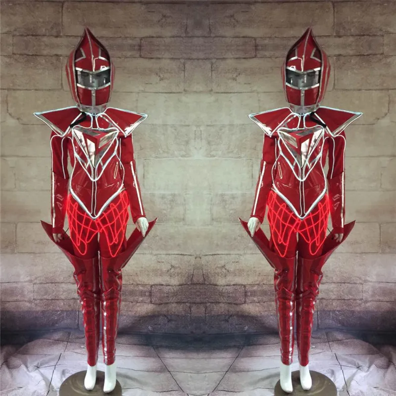 

DC13 Ballroom dance costumes led cold wires luminous light stage show dresses catwalk robot suit performance club dj clothes bar