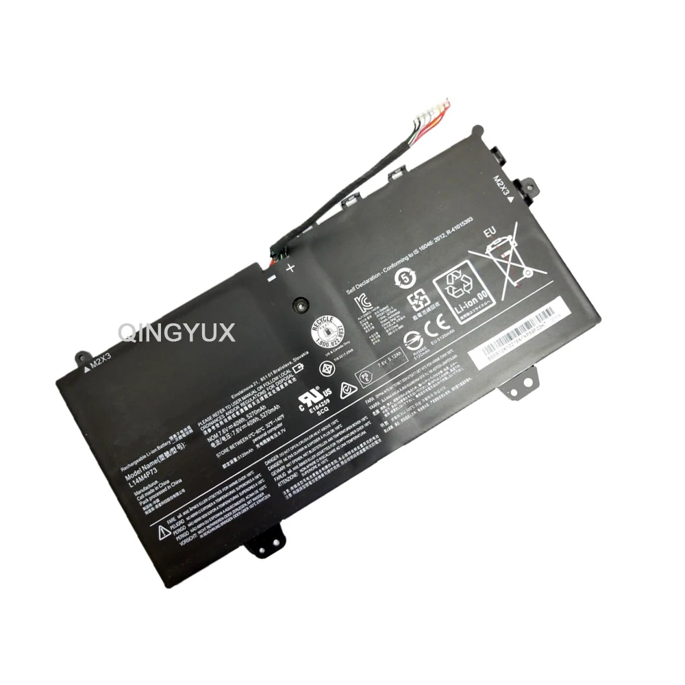 

QINGYUX New 7.6V 40Wh 5270mAh L14M4P73 Laptop Battery for Lenovo Yoga 700 YogaPad 700-11ISK 5B10K10215 Series Notebook