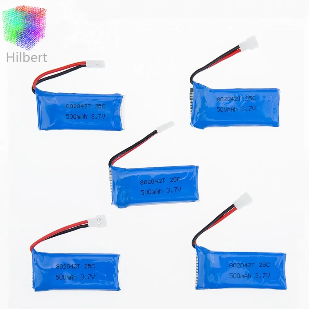 Литий-полимерный аккумулятор Hubson h107 h107c H107P Udi U942A U816 JXD385 вертолет 5 шт./лот 500 мАч 3 7