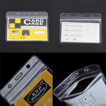 

10Pcs Waterproof Pouches Convenient Clear PVC Exhibition ID Name Badge Card Plastic Pocket Holder Office Supplies Size:98mm*80mm