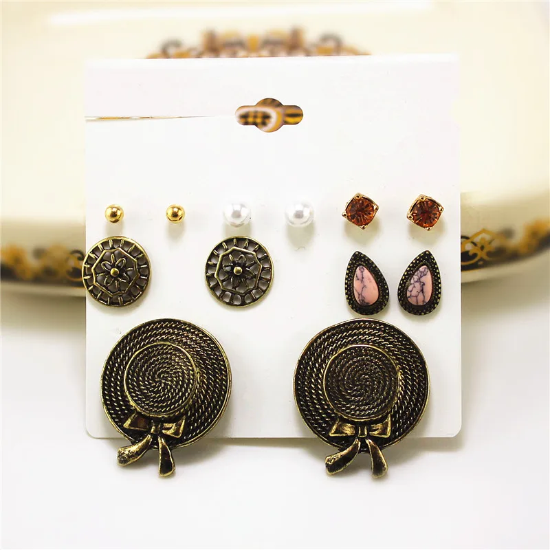 Женские серьги с имитацией жемчуга ENZEfashion новые золотистого цвета круглым сотом