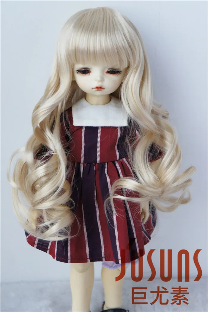 

JD148 1/6 YOSD Synthetic mohair BJD doll wigs, 6-7 inch Long wave full bangs BJD wig