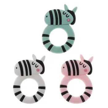 

Animal Baby Teething Toy Silicone Teether Baby BPA Free Cartoon Pendant Nursing Necklace Toddler Toys Chew