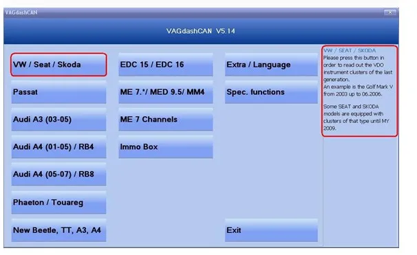 VAG Dash CAN V5.14