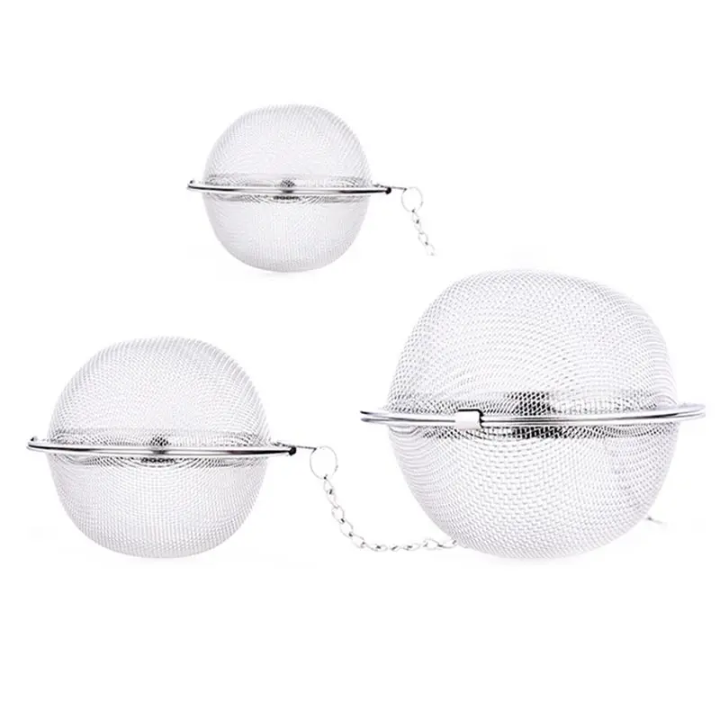 3PCS 9CM 3 шт. 304 ситечко для чая из нержавеющей стали, заварочный шар для заварки, сетчатый травяной шарик для специй, инструменты для приготовления пищи, 3 размера, Infusor de te - Цвет: 3PCS 9CM