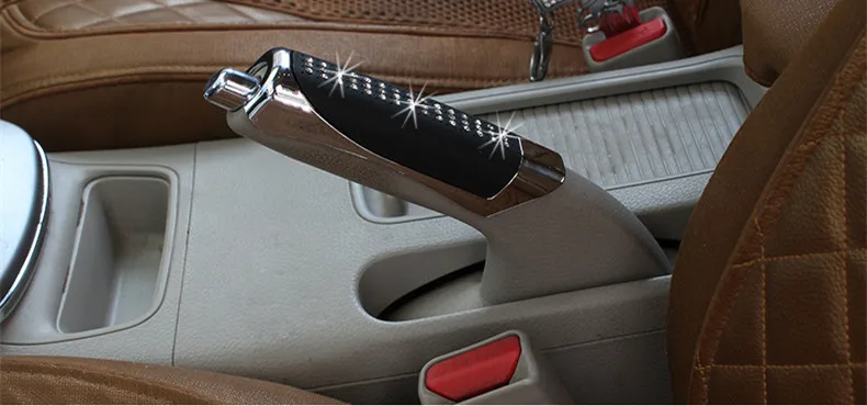 Универсальный автомобильный Алмазный ручной тормоз ручка ручной защиты Тормозная крышка украшения ABS подходит для A3 A7 Quattro Q5 X3 Z4 и т. Д