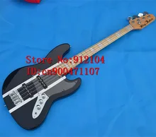 new Big John 4 string electric bass guitar in black with mahogany body and maple fingerboard made in China F-1243