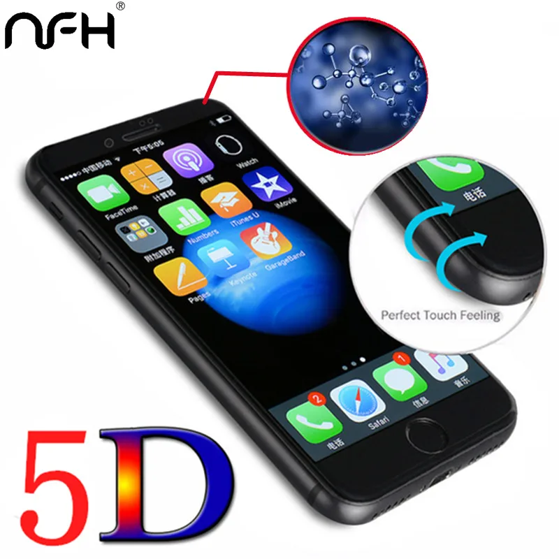 Kopen 5D Volledige Cover Gehard Glas Voor iPhone 7 7 Plus 9 H Hard 3D 4D Upgrade Explosie bescherming Film Cover case op 7 7 PLus 4.7 \
