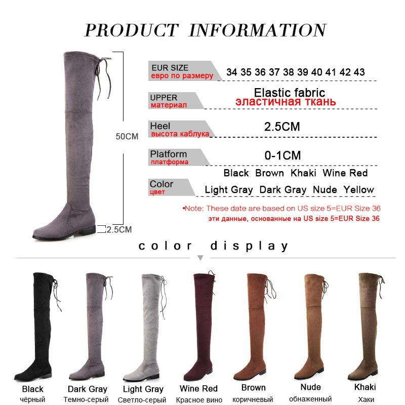 Tanie KemeKiss 2020 kobiety 7 kolory stado skóra zima nad buty do kolan miękkie Stretch buty jesień mieszkania buty obuwie rozmiar 34 43