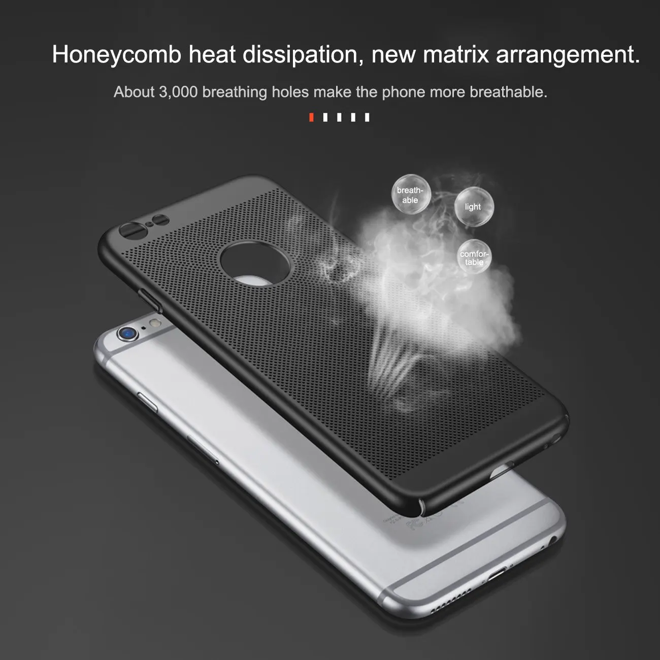 

Ultra Slim Solids Color Matte Hard PC Full Body Mesh Design Cover Case For iPhone SE 5s 5 6 6s 7 8 Plus Hollow Breathable Cases