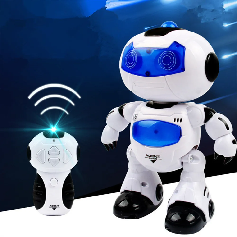 Ходьба электрический RC робот обучения Электронный Робот Игрушки для малышей интеллектуальное действие танцы с светомузыкальный проектор для детей