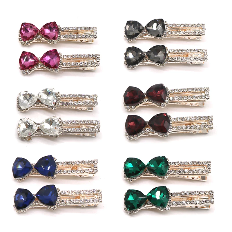 Buy 2pcs Fashion Hair Accessories for Women's Hairpin Crystal Rhinestone Flower