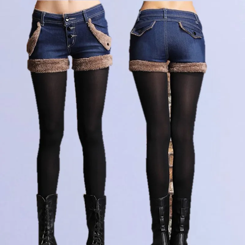 short jeans with leggings