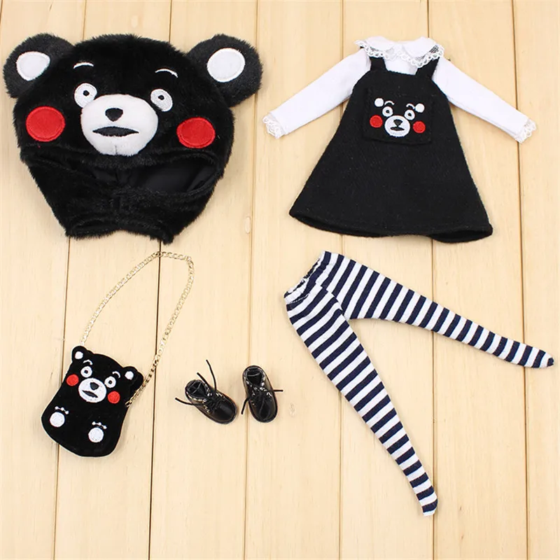 

Clothes For 1/6 Blyth icy doll Kumamon Style With Hat & Bag high quality suit